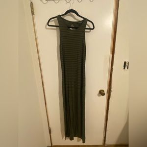 Green striped Express maxi dress.